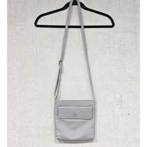 Tumi Voyageur Tula Leather Crossbody Zip Top Bag Nuetral Queit Luxury